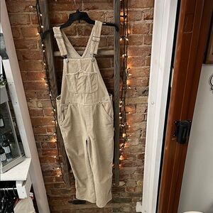 TNA Women's Beige Corduroy Overalls